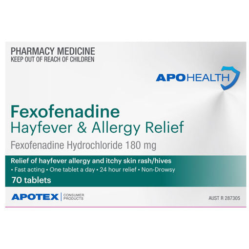 Viên uống dị ứng ApoHealth Fexofenadine 180mg Hayfever & Allergy Relief