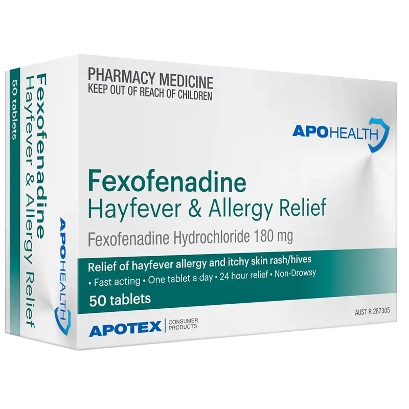 Viên uống dị ứng ApoHealth Fexofenadine 180mg Hayfever & Allergy Relief