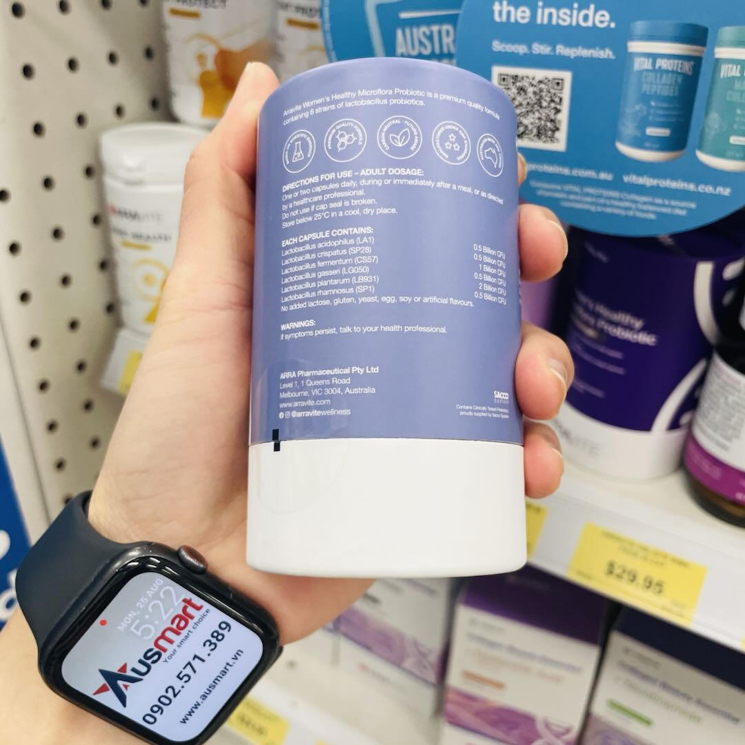 Viên uống lợi khuẩn cho phụ nữ Arravite Women's Healthy Microflora Probiotic 30 viên