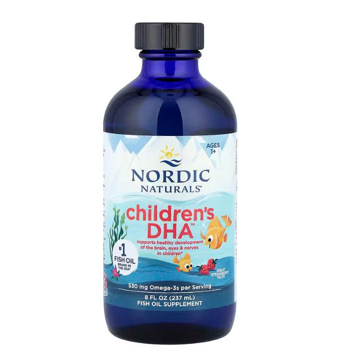 Siro bổ sung DHA Omega-3 vị dâu cho bé Nordic Naturals Children's DHA Ages 1+ Strawberry