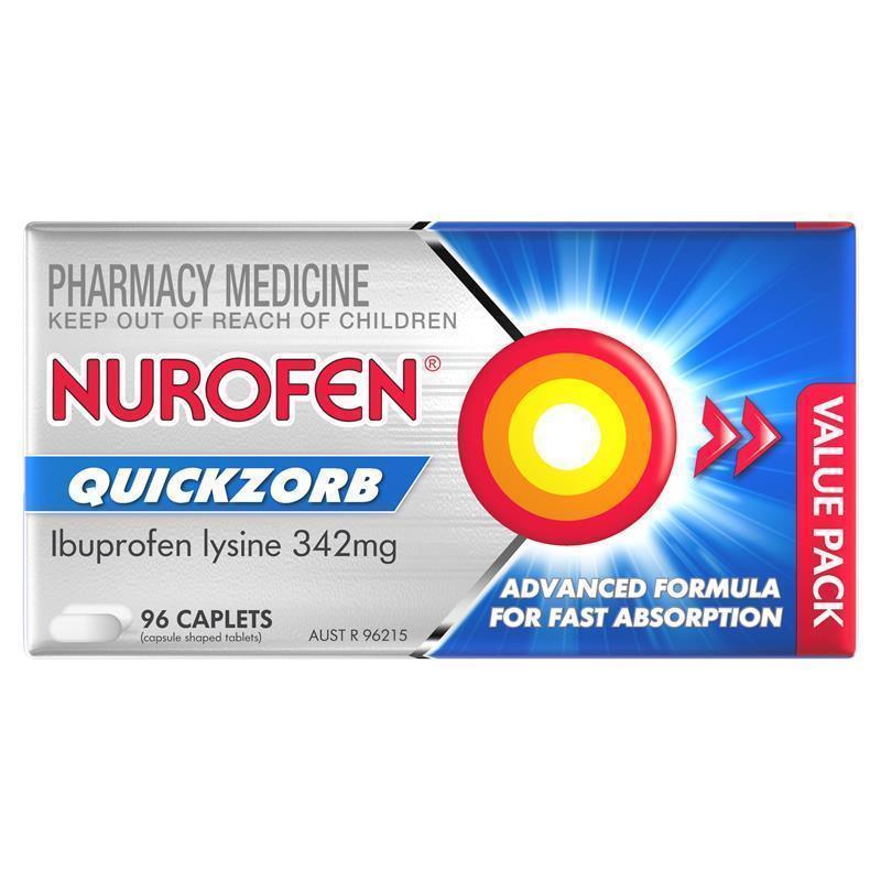 Viên uống giảm đau Nurofen Quickzorb Ibuprofen Lysine 342mg