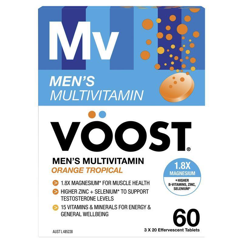 Viên sủi bổ sung vitamin tổng hợp cho nam giới Voost Mens Multivitamin Tropical Effervescent