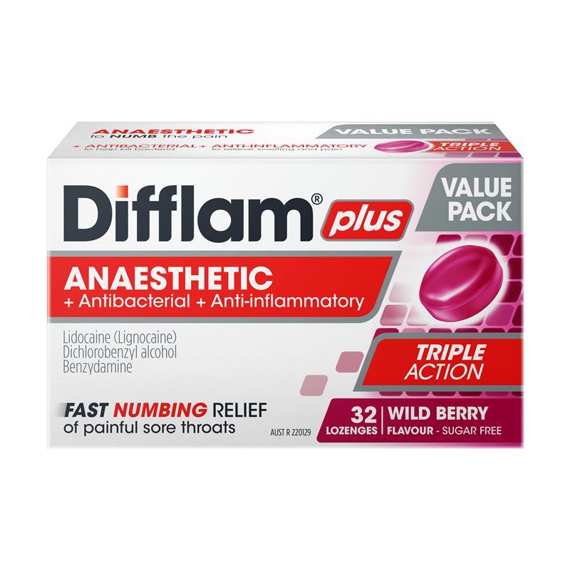 Viên ngậm giảm đau họng Difflam Plus Anaesthetic Sugar Free