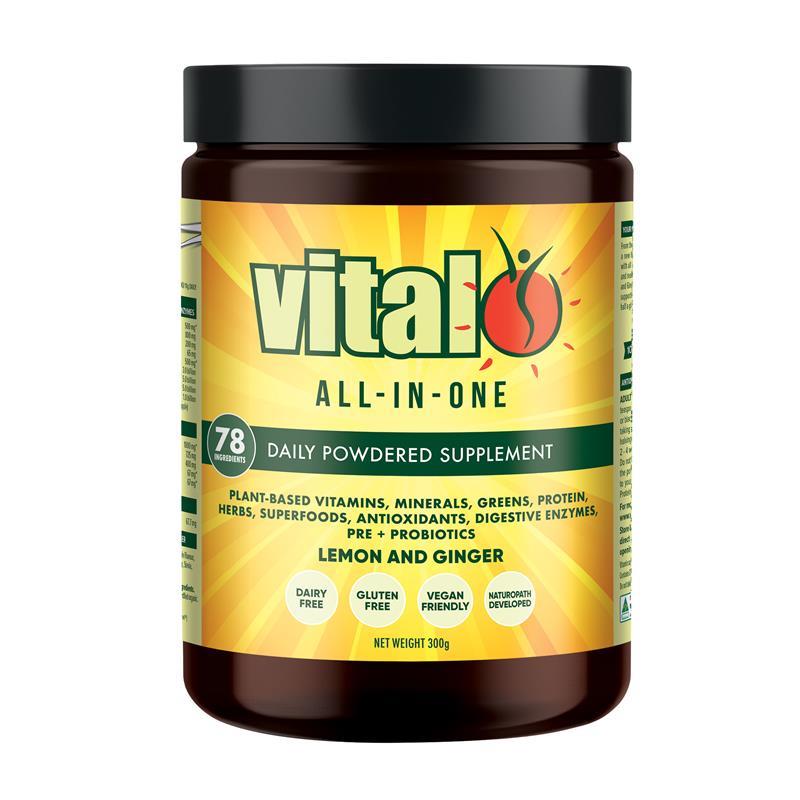 Bột pha uống bổ sung dưỡng chất toàn diện Vital All In One Lemon & Ginger Powder
