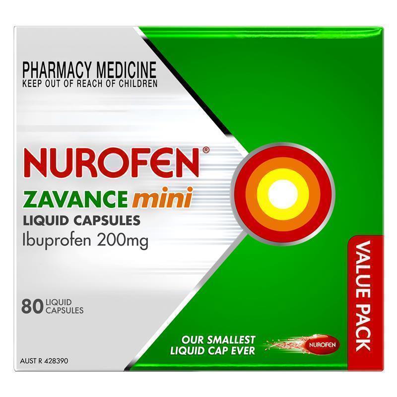 Viên uống giảm đau Nurofen Zavance Mini Liquid Capsules Ibuprofen 200mg