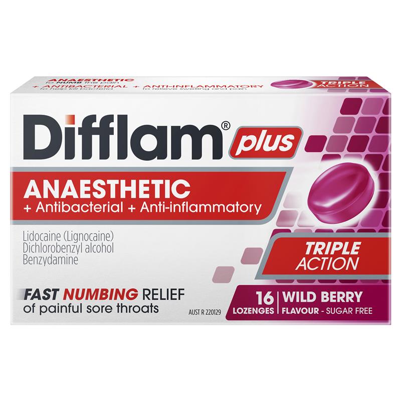 Viên ngậm giảm đau họng Difflam Plus Anaesthetic Sugar Free