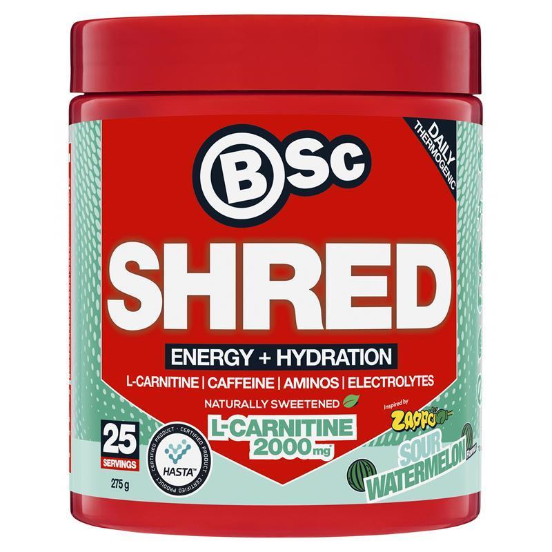 Bột hòa tan hỗ trợ đốt mỡ, tăng năng lượng và bù nước BSc Energy Shred + Hydration Powder Zappo Sour
