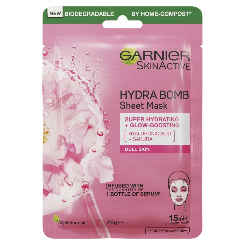 Mặt nạ giấy cấp ẩm Garnier Hydra Bomb Hyaluronic Acid + Sheet Mask