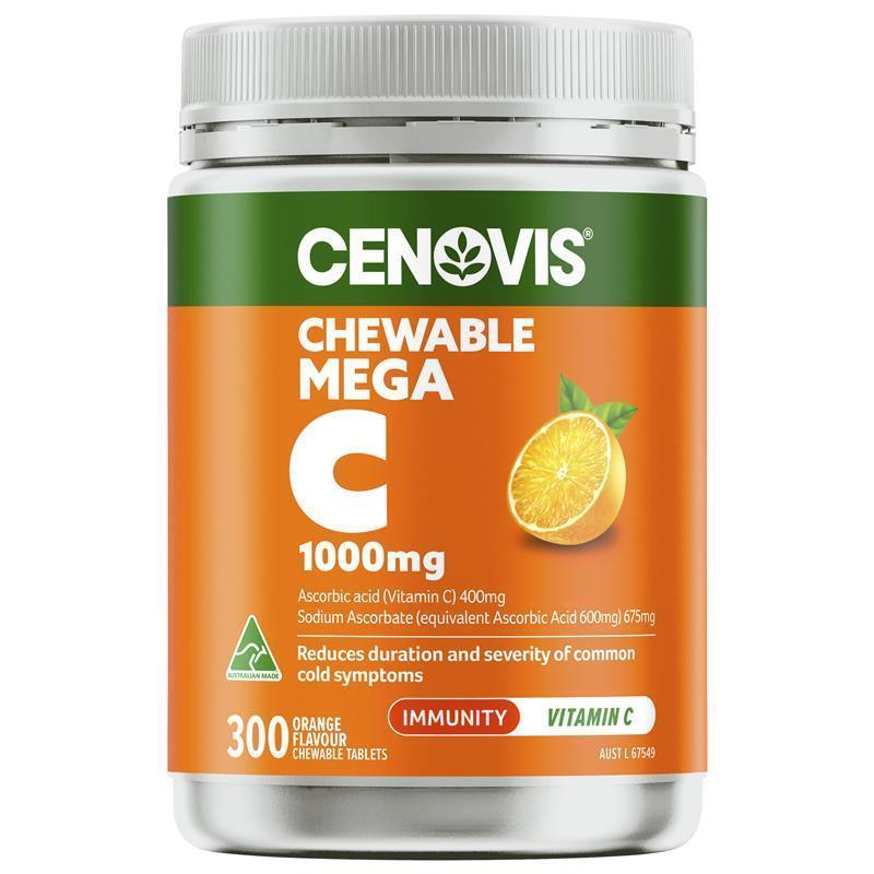Viên nhai bổ sung Vitamin C Cenovis Chewable Mega C 1000mg Orange Flavour