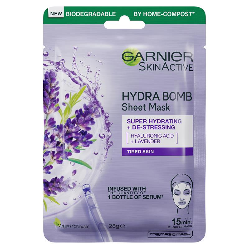 Mặt nạ giấy cấp ẩm Garnier Hydra Bomb Hyaluronic Acid + Sheet Mask