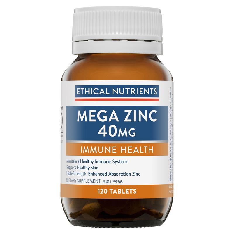 Viên uống bổ sung Kẽm tăng cường hệ miễn dịch Ethical Nutrients Mega Zinc 40mg