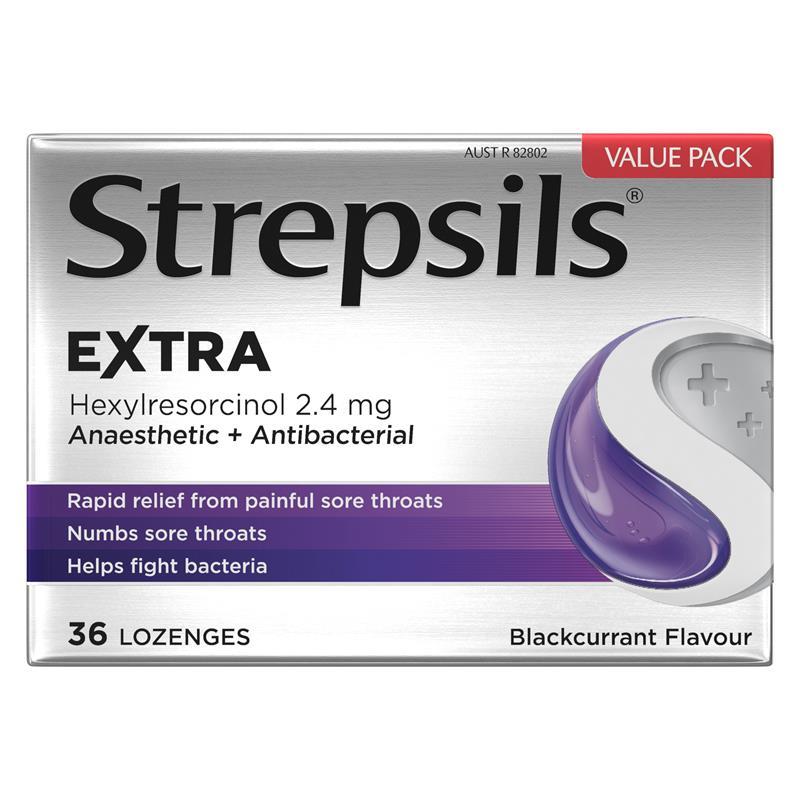 Viên ngậm giảm đau rát họng Strepsils Extra Sore Throat Pain Relief with Anaesthetic Lozenges