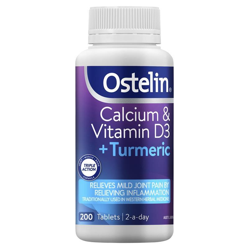 Viên uống bổ sung Canxi và hỗ trợ xương khớp Ostelin Calcium & Vitamin D3 + Turmeric