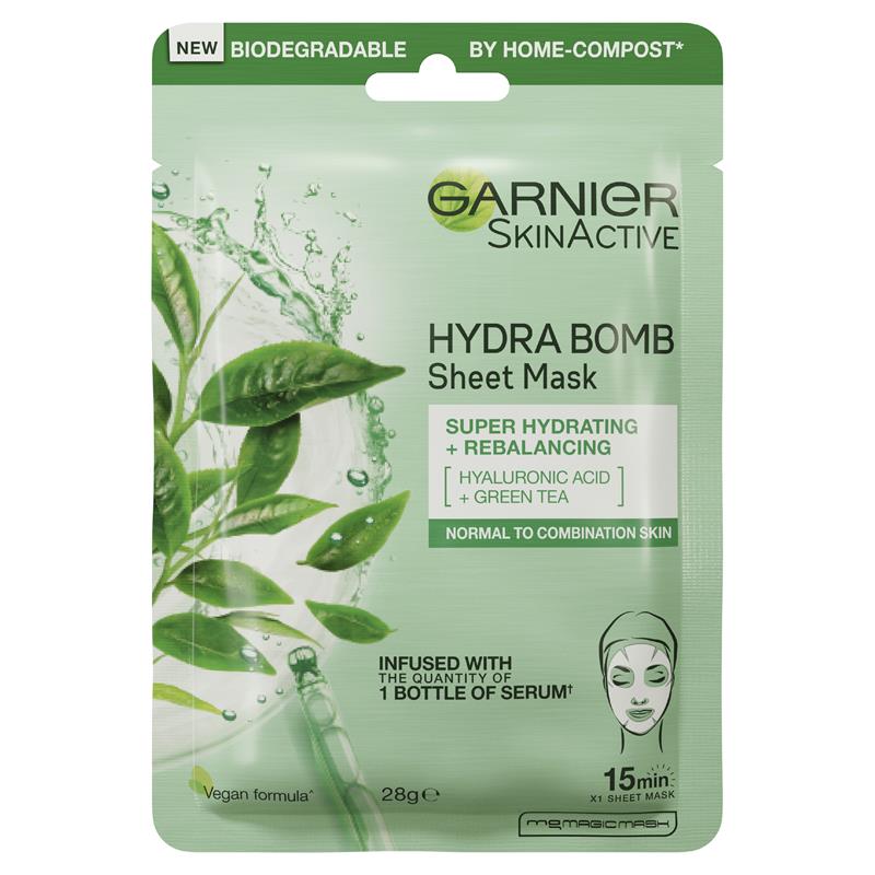 Mặt nạ giấy cấp ẩm Garnier Hydra Bomb Hyaluronic Acid + Sheet Mask