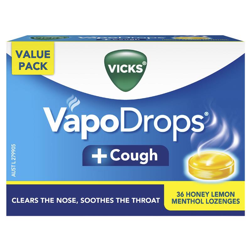 Viên ngậm giảm ho Vicks VapoDrops + Cough Menthol