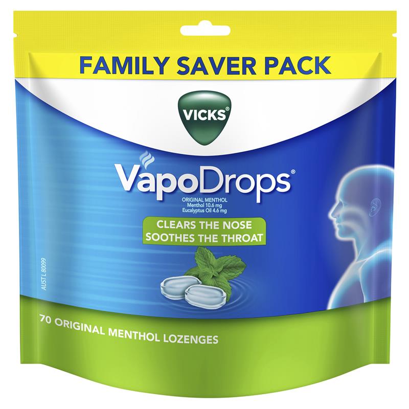 Kẹo ngậm giảm ho Vicks VapoDrops Original Menthol