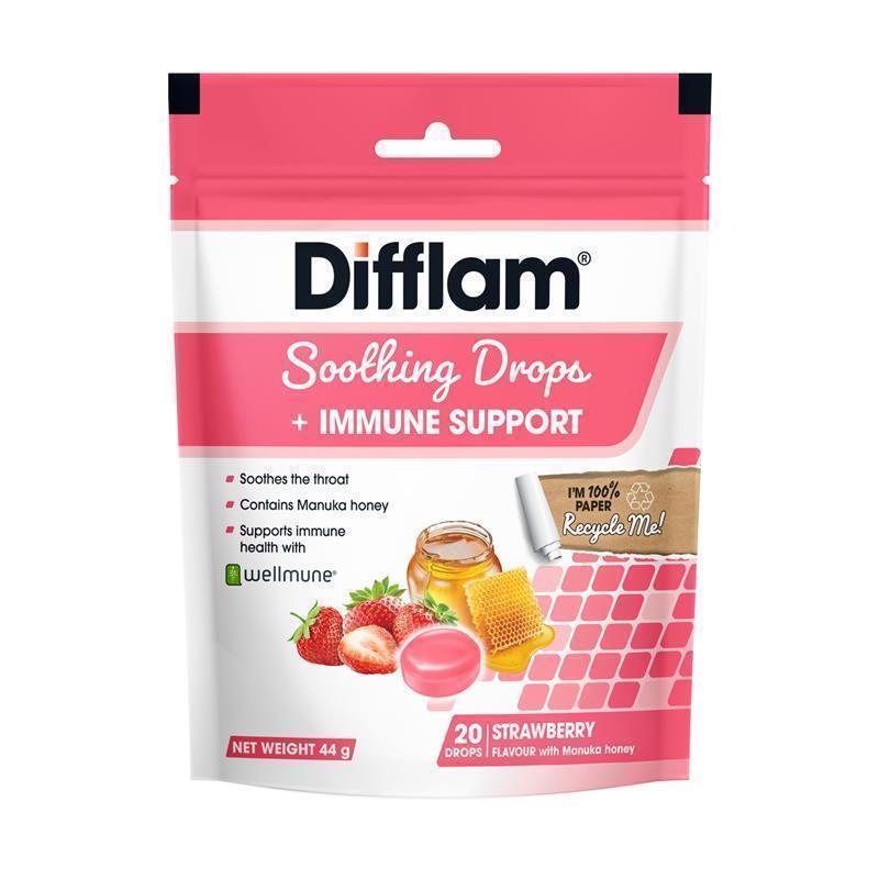 Viên ngậm dịu họng hỗ trợ miễn dịch Difflam Soothing Drops + Immune Support