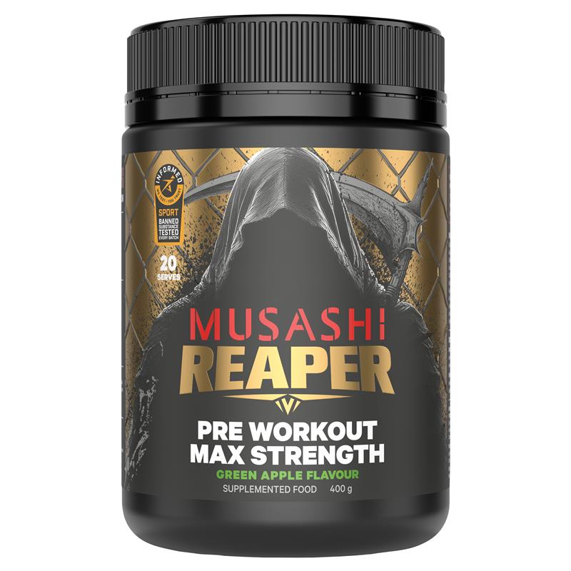 Bột uống hỗ trợ tăng sức mạnh trước khi tập Musashi Reaper Preworkout Max Strength