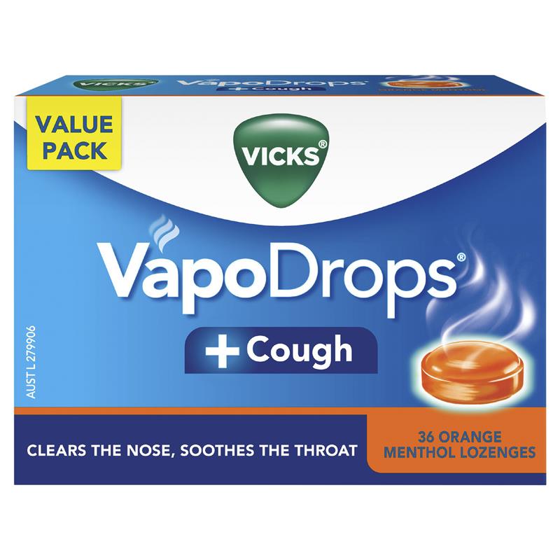 Viên ngậm giảm ho Vicks VapoDrops + Cough Menthol