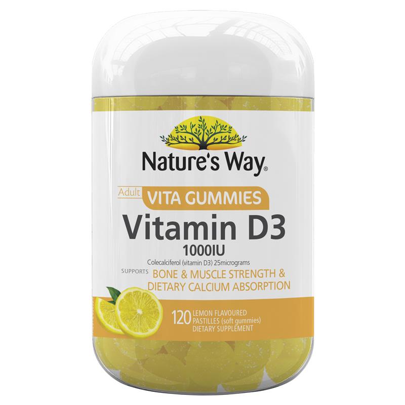 Nature's Way Vitamin D3 1000IU Adult Vita Gummies 120 viên | Sản phẩm Úc