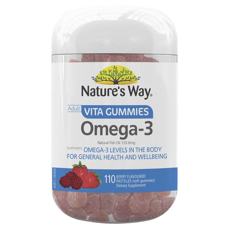 Kẹo dẻo bổ sung Omega 3 Nature's Way Adult Vita Gummies 110 viên | Sản phẩm Úc chính hãng