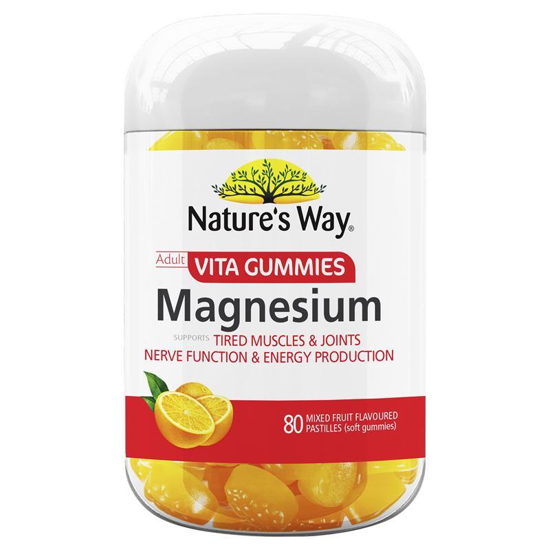 Kẹo dẻo bổ sung Magie Nature's Way Magnesium Vita Gummies 80 viên | Nhập khẩu từ Úc