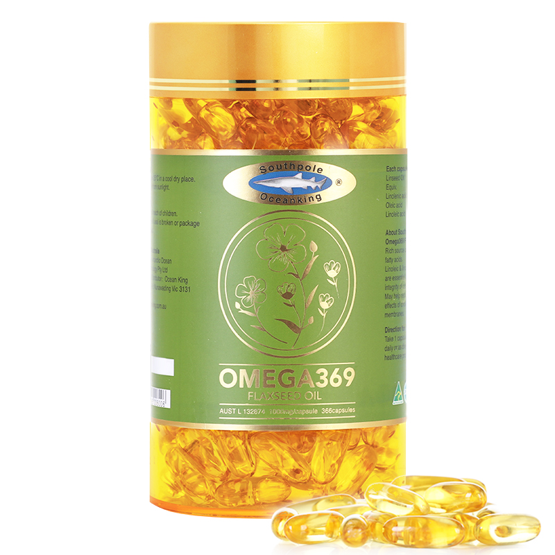 Dầu hạt lanh Omega 369 Southpole Oceanking Flaxseed Oil 365 viên | Thương hiệu Úc