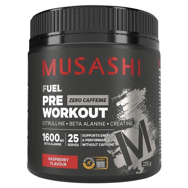 Bột uống hỗ trợ tăng sức mạnh trước khi tập Musashi Pre Workout Zero Caffeine
