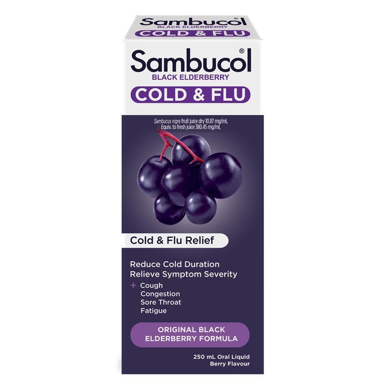 Siro giảm cảm lạnh và cảm cúm Sambucol Cold & Flu Liquid