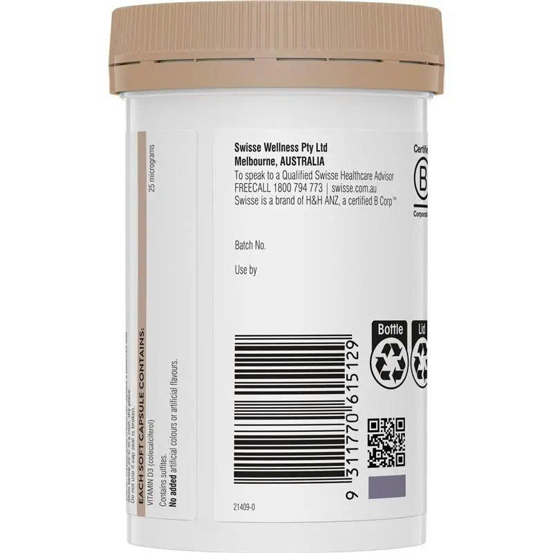 Viên uống bổ sung Vitamin D Swisse Ultiboost