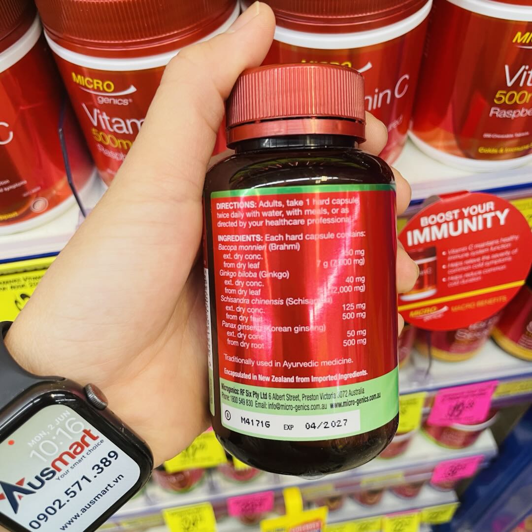 Viên uống bổ não & cải thiện trí nhớ Microgenics Brahmi 7,000mg Plus 60 viên