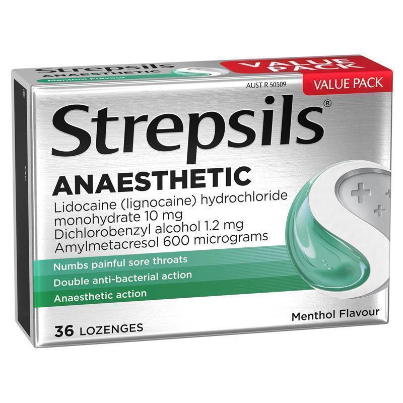 Viên ngậm giảm đau họng gây tê Strepsils Anaesthetic Sore Throat Lozenges