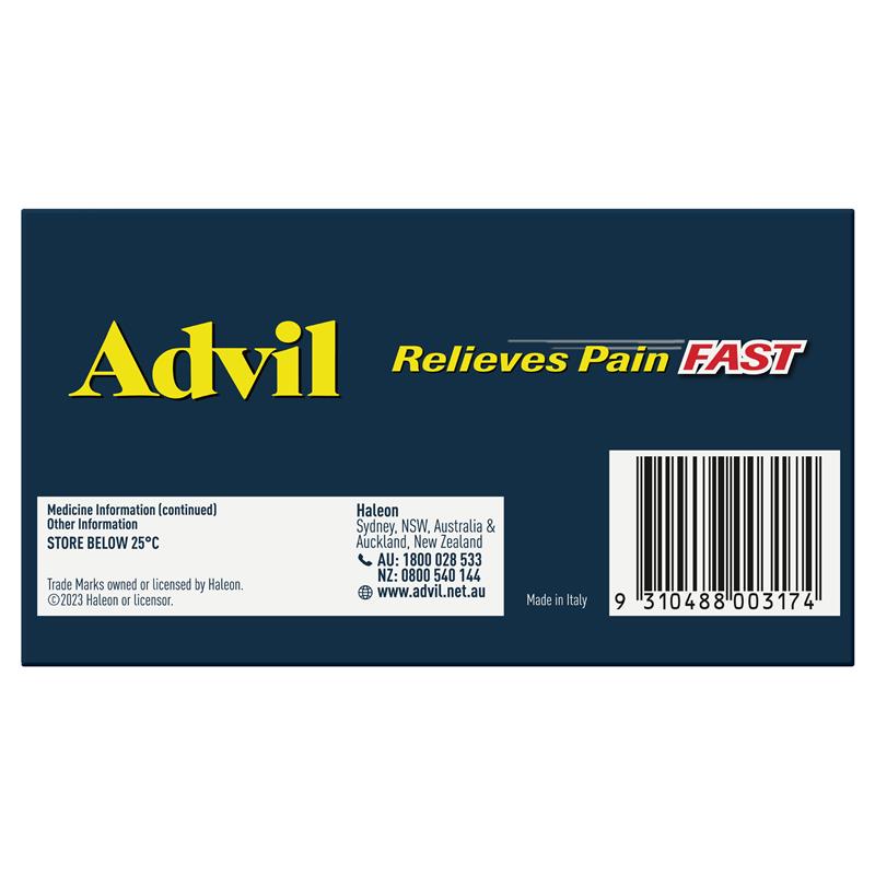 Viên uống giảm đau nhanh Advil Ibuprofen 200mg Relieves Pain Fast