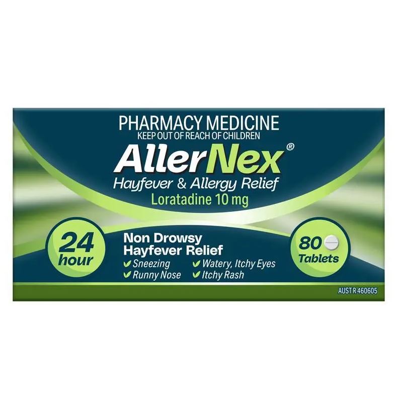 Viên uống giảm dị ứng và viêm mũi dị ứng AllerNex Hayfever & Allergy Relief Loratadine 10mg