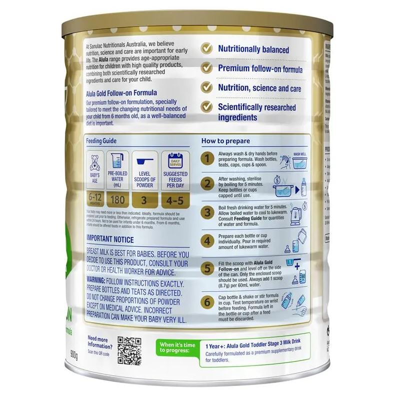 Sữa Alula Gold số 2 Follow On 900g (6-12 tháng)