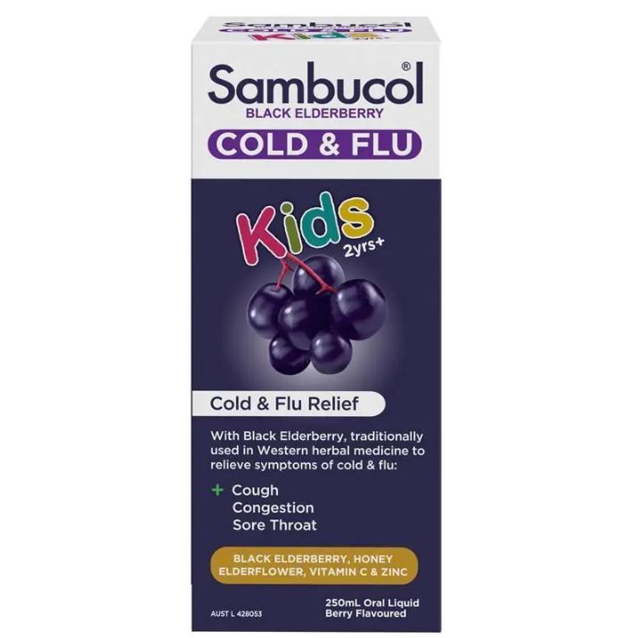 Siro cảm cúm Sambucol Kids Cold & Flu Relief Black Elderberry