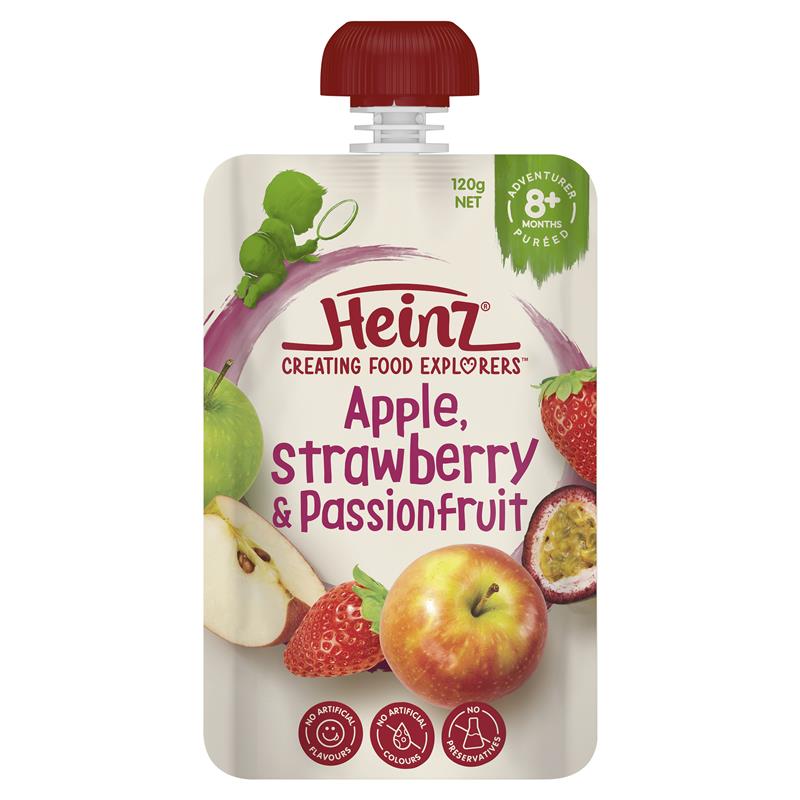 Bột ăn dặm Heinz cho bé Apple Blueberry & Strawberry Pouch 120g | Chất lượng đảm bảo từ Úc