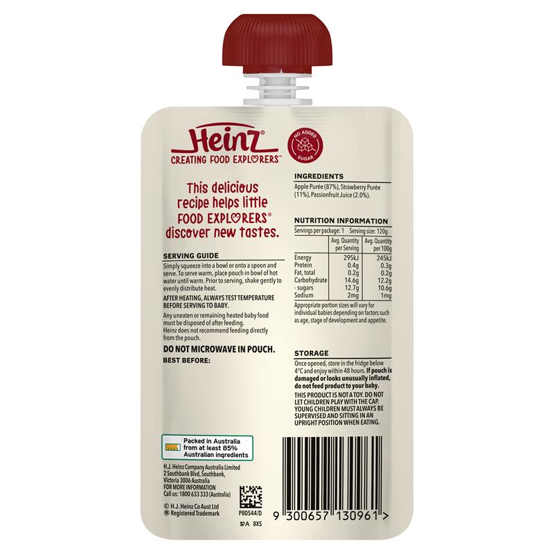 Bột ăn dặm Heinz cho bé Apple Blueberry & Strawberry Pouch 120g | Hàng xách tay Úc