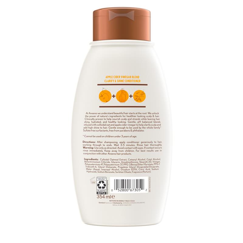 Dầu xả cho tóc xỉn màu Aveeno Apple Cider Vinegar Clarifying Conditioner For Dull Hair
