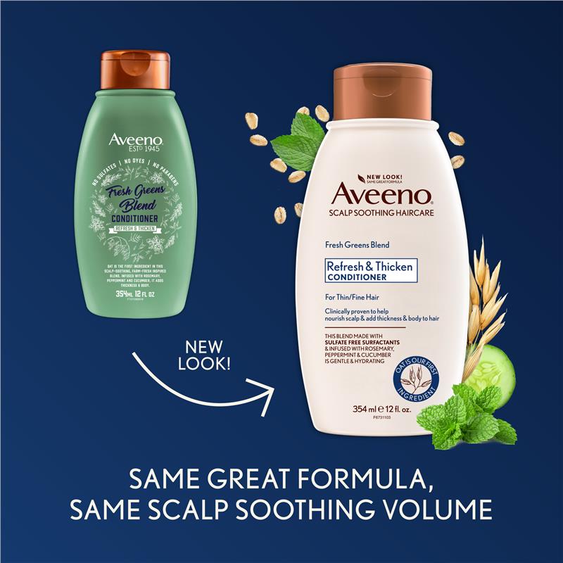 Dầu xả cho tóc mỏng Aveeno Fresh Greens Blend Natural Volumising Conditioner For Fine Hair