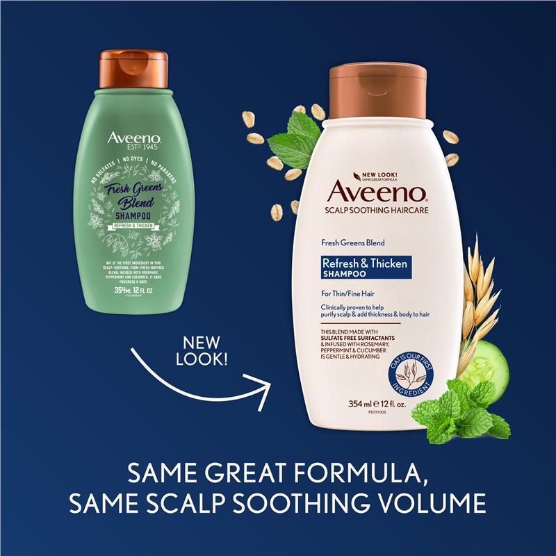 Dầu gội cho tóc mỏng Aveeno Fresh Greens Blend Natural Volumising Shampoo For Fine Hair