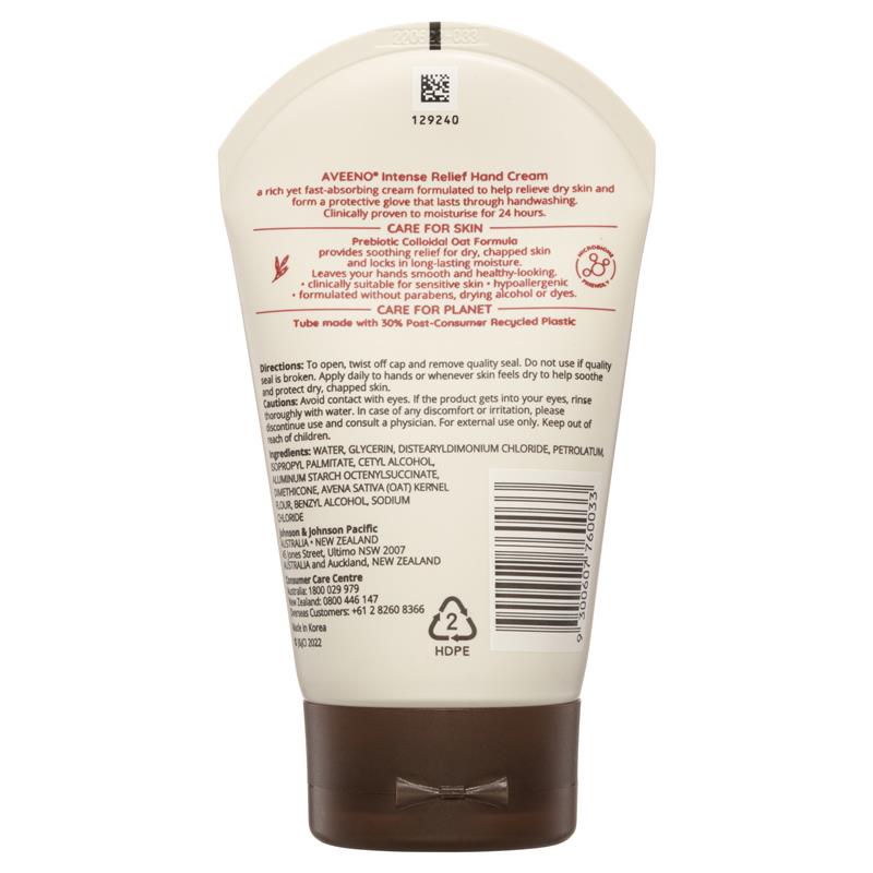 Kem dưỡng da tay Aveeno Intense Relief Soothing Fragrance Free Hand Cream