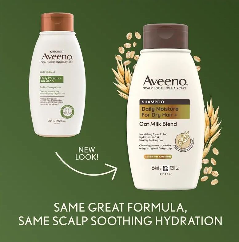 Dầu gội cho tóc khô và hư tổn Aveeno Oat Milk Blend Moisturising Shampoo For Dry and Damaged Hair