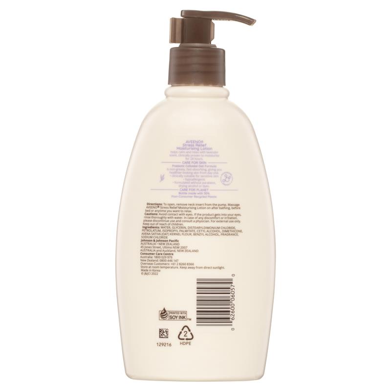 Sữa dưỡng thể Aveeno Stress Relief Moisturising Lavender Scent Body Lotion