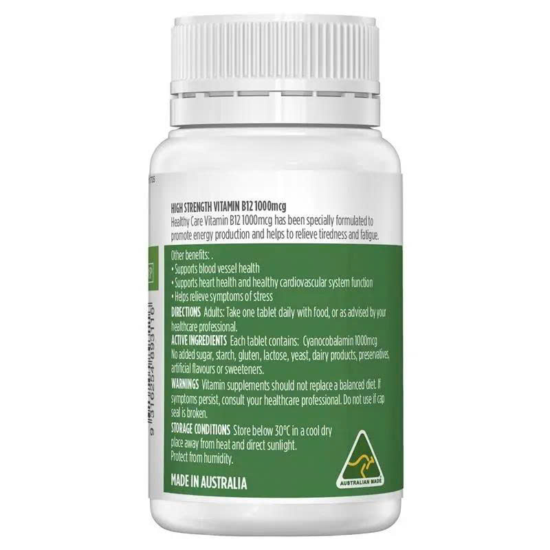 Viên uống Vitamin B12 1000mcg Healthy Care High Strength