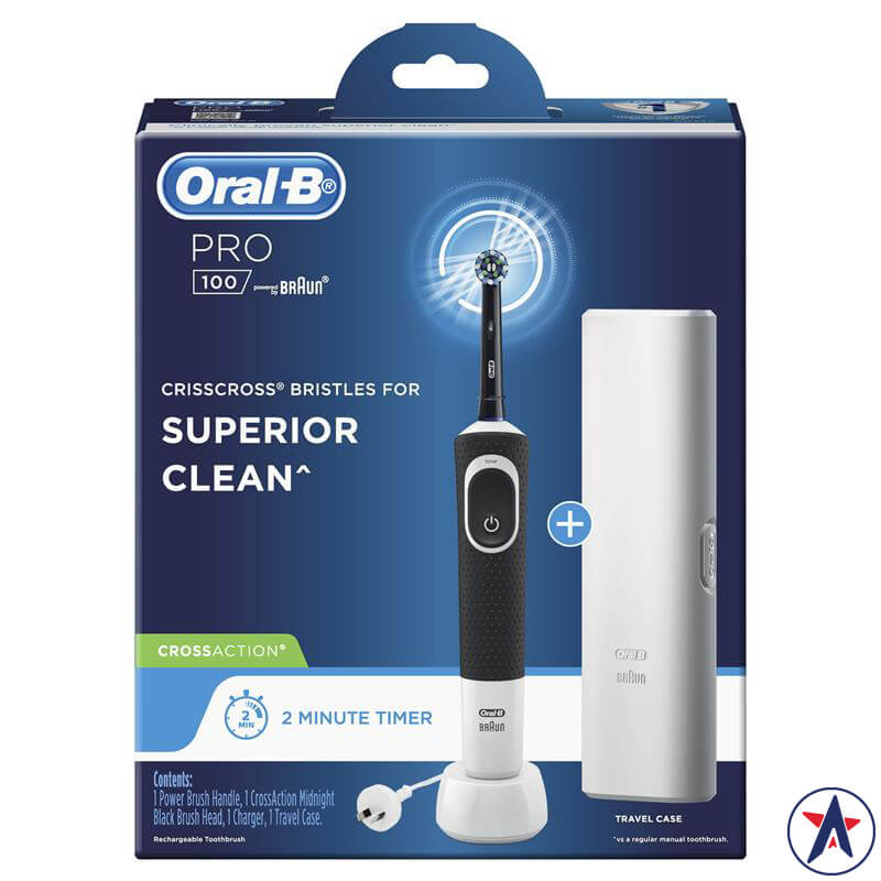 Bàn chải điện Oral B Pro 100 Cross Action Black