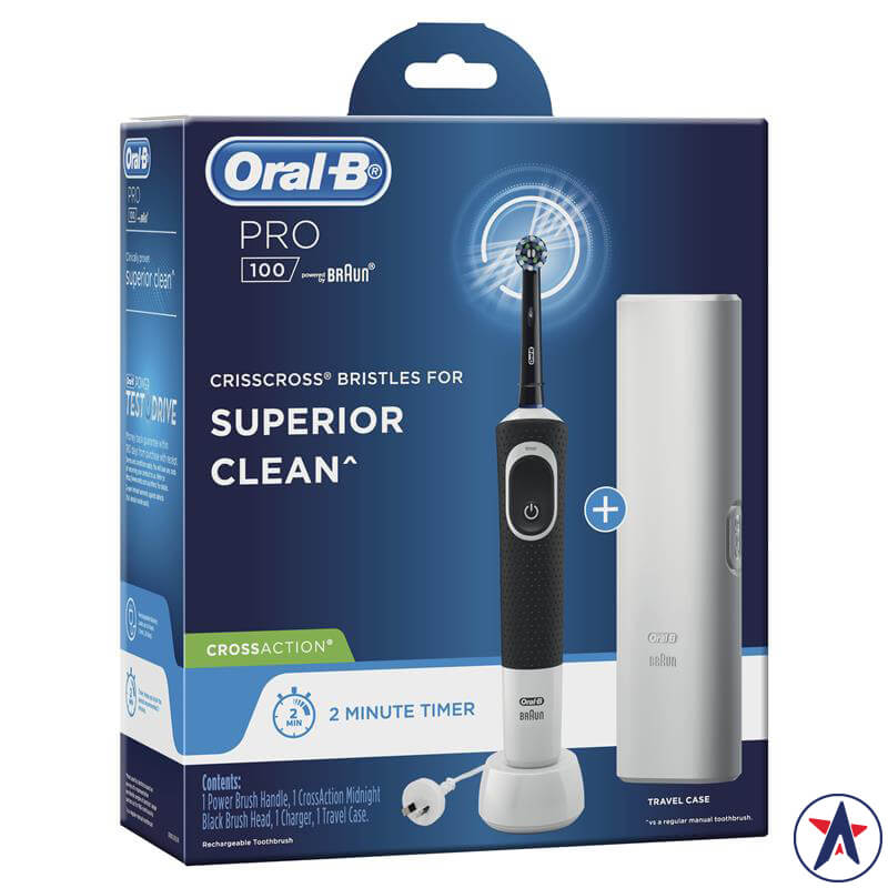 Bàn chải điện Oral B Pro 100 Cross Action Black