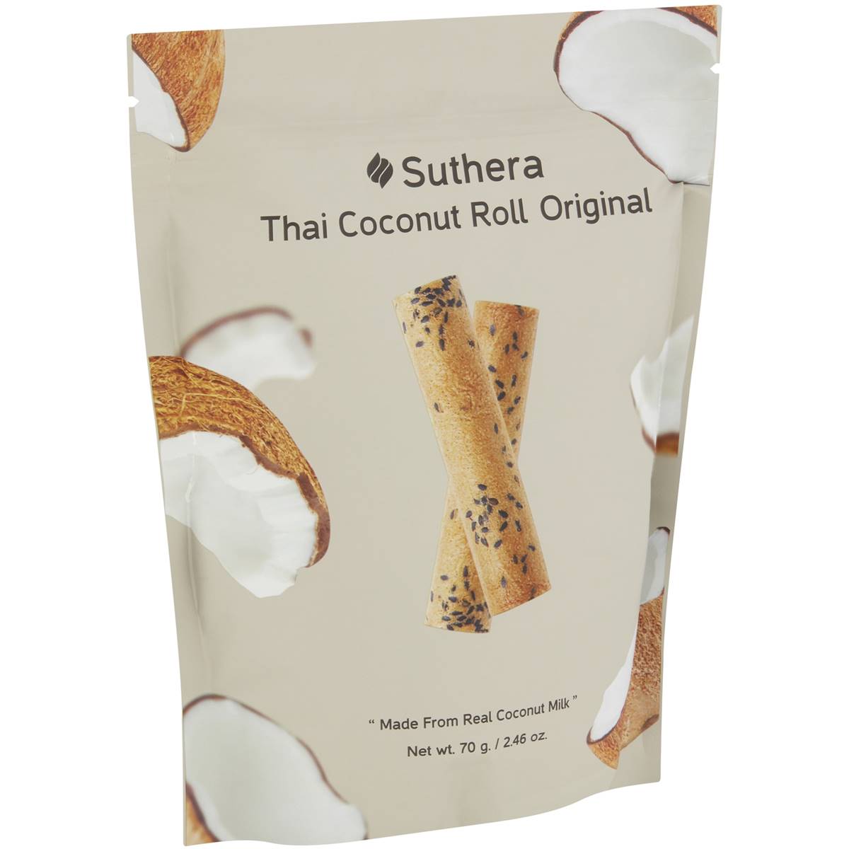 Bánh quế dừa mè Suthera Thai Coconut Roll Original 70g | Mua sắm hàng Úc tại Ausmart