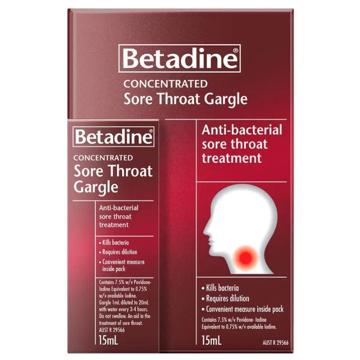 Nước súc miệng cô đặc trị đau họng Betadine Sore Throat Gargle