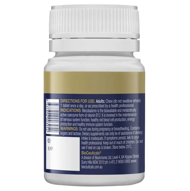 Viên nhai hỗ trợ thần kinh & hệ miễn dịch BioCeuticals Methyl B12 Chewable 60 viên